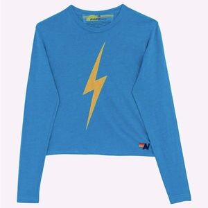 Aviator Nation: Blue long sleeve shirt